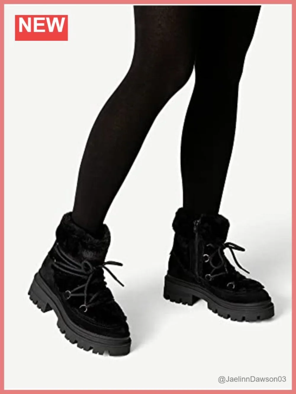 Tamaris Women's Leather Pull-On Low-Top Winter Snow Boots with Stacked Heel